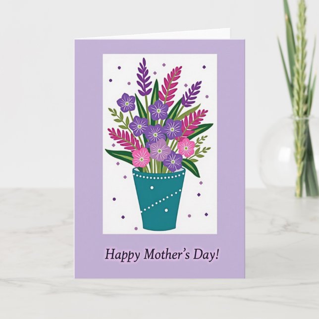 Lavendel Muttertagsdesign Karte (Vorderseite)