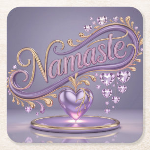 Lavendel Namaste Gold Paper Puls Untersetzer Set