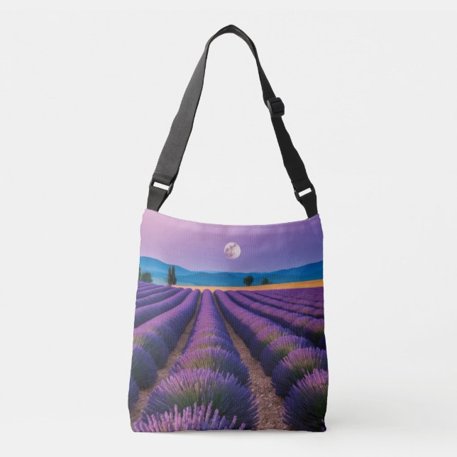 Lavendel Natur Außenwelt Landschaft Ruhe Friedlich Tragetaschen Mit Langen Trägern (Vorderseite)