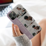Lavendel nennt 3 Foto-Sortiergitter Case-Mate iPhone Hülle<br><div class="desc">Moderne Pastelllavender lila Herzenpaare benennen 4 Fotos Collage Grid,  ein Geschenk für ein Paar oder beste Freunde.</div>