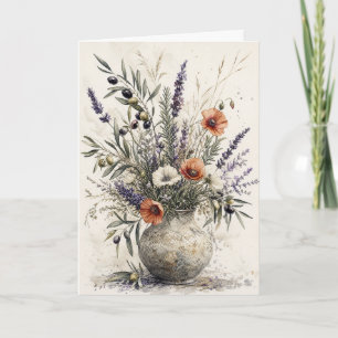 Lavendel & Olive Botanischer Gruß Mittelmeer Karte