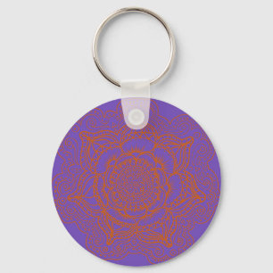 Lavendel-Orangen-Mandala Schlüsselanhänger