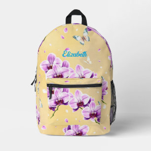 Lavendel-Orchid & Butterfly Personalisierter Rucks Bedruckter Rucksack