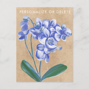 Lavendel-Orchideen-Aquarellkunst Blumen Personalis Postkarte