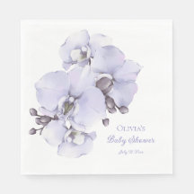 Lavendel-Orchideen-Baby-Shower-Servietten - Floral