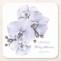 Lavendel-Orchideen-Baby-Shower-Untersetzer - Flora