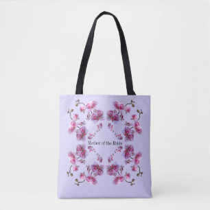 Lavendel-Orchideen individuell Text Name Hochzeits Tasche