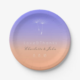 Lavendel Peach Pastel Ombre Papierplatte Pappteller