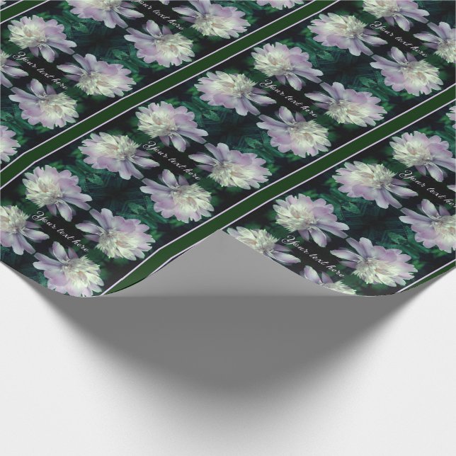 Lavendel Peony Blume in Bloom Personalisiert Geschenkpapier (Ecke)