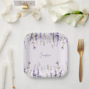 Lavendel Personalisierte Dusche Pappteller