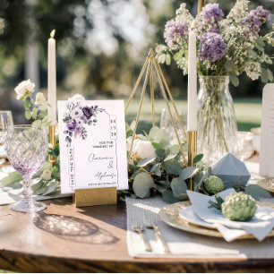 Lavendel, Pflaume, Lila Save-the-Date-Karte   Einladung