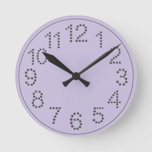 Lavendel-Pfotenabdruck-Zahlen-Wand Runde Wanduhr