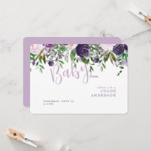 Lavendel & Pink Floral Baby Dusche einladen