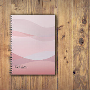 Lavendel pink minimaler Name Spiral Foto Notebook Notizblock