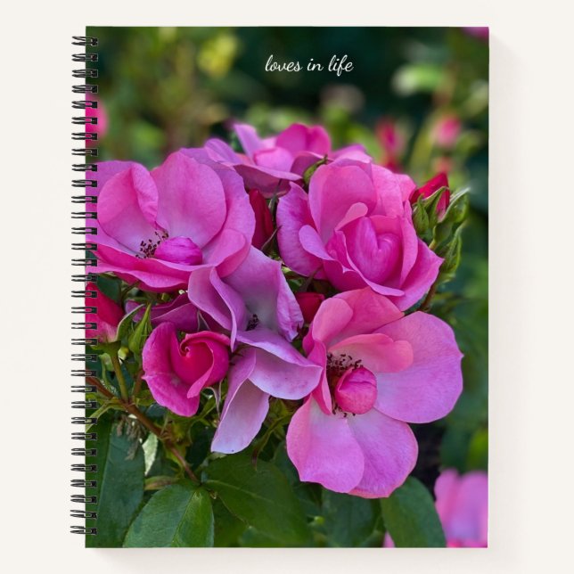 Lavendel Pink Rose Hardcover Notizbuch (Vorderseite)