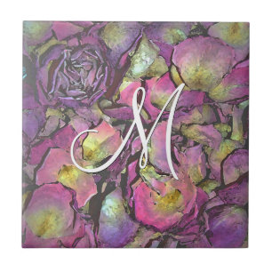 Lavendel Pink Rose Petals Wasserfarbe Fliese