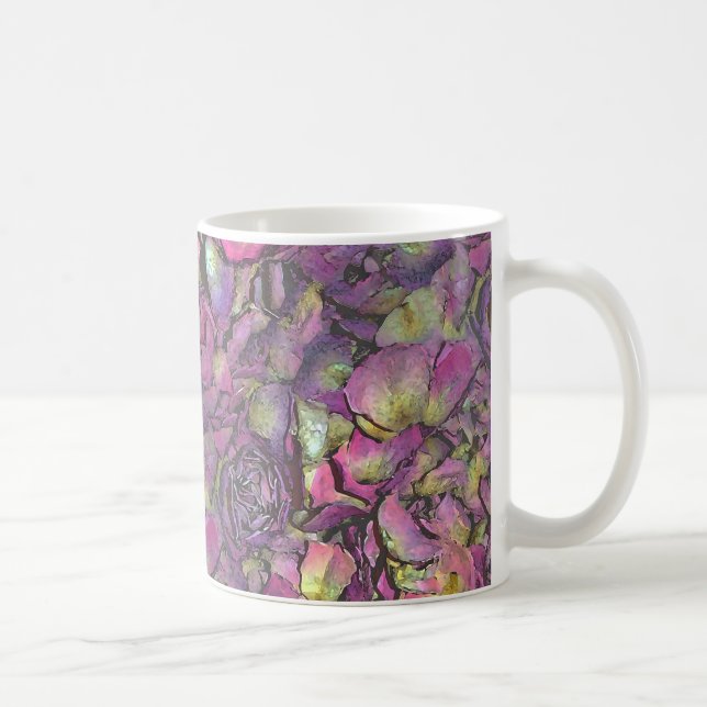 Lavendel Pink Rose Petals Wasserfarbe Kaffeetasse (Rechts)