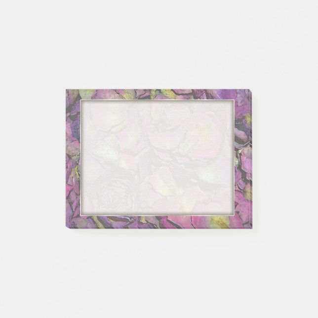 Lavendel Pink Rose Petals Wasserfarbe Post-it Klebezettel (Vorderseite)