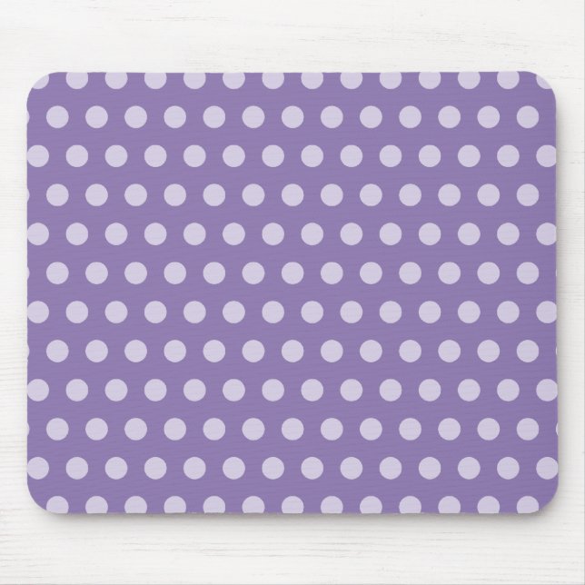 Lavendel-Polka-Punkte Mousepad (Vorne)