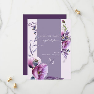 Lavendel Poppy Blumenhochzeit Rette unser Datum Save The Date