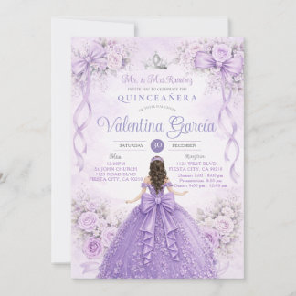 Lavendel Prinzessin Quinceañera Lila Flieder Silbe Einladung