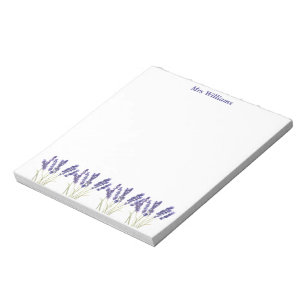Lavendel Purple Blumen Aquarellkräuter Notizblock
