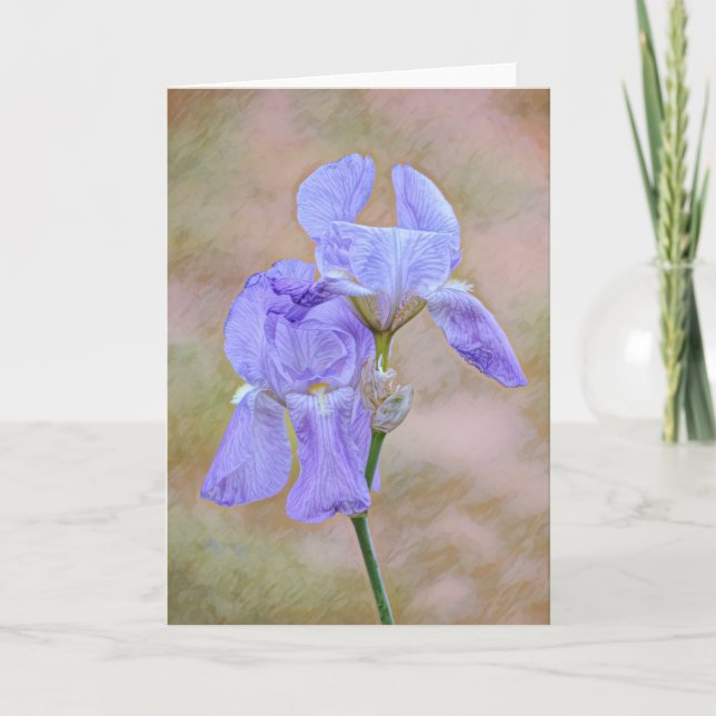 Lavendel Purple Flowers Art Note Card Karte (Vorderseite)