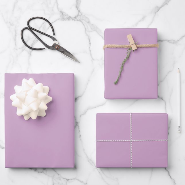Lavendel rosa Farbe Geschenkpapier Set (Vorderseite)