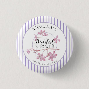 Lavendel Rosa Flieder Streifen Junggesellinnen-Abs Button