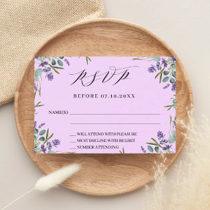 Lavendel Rosa Grün Hochzeitsstimmung UAWG RSVP Karte