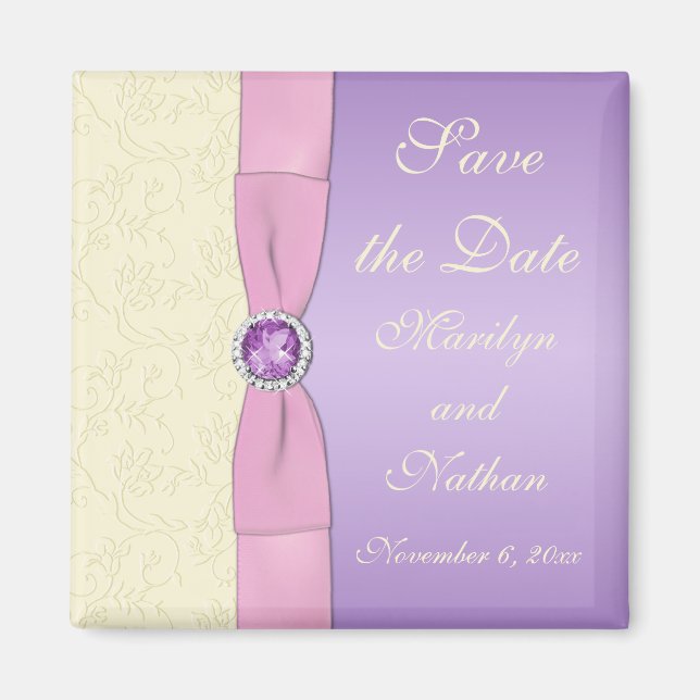 Lavendel, Rosa und Elfenbeinmagnet für Gastgeschen Magnet (Vorne)
