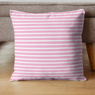 Lavendel Rosa Weiß, einfach horizontal gestreift Kissen
