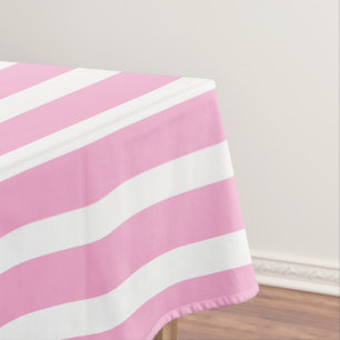 Lavendel Rosa Weiß, einfach horizontal gestreift Tischdecke
