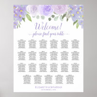 Lavendel-Rose 23 Tabelle Boho Hochzeitskarte