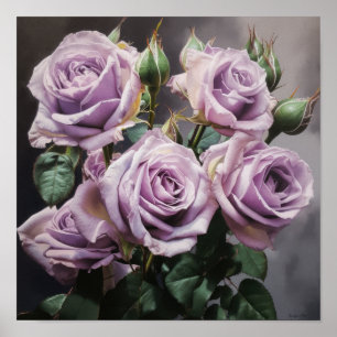Lavendel Rose Blume Art Print Poster