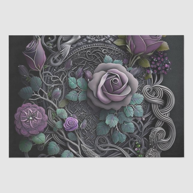 Lavendel Rose Celtic Knot Wrapping Paper Seidenpapier (Vorderseite)
