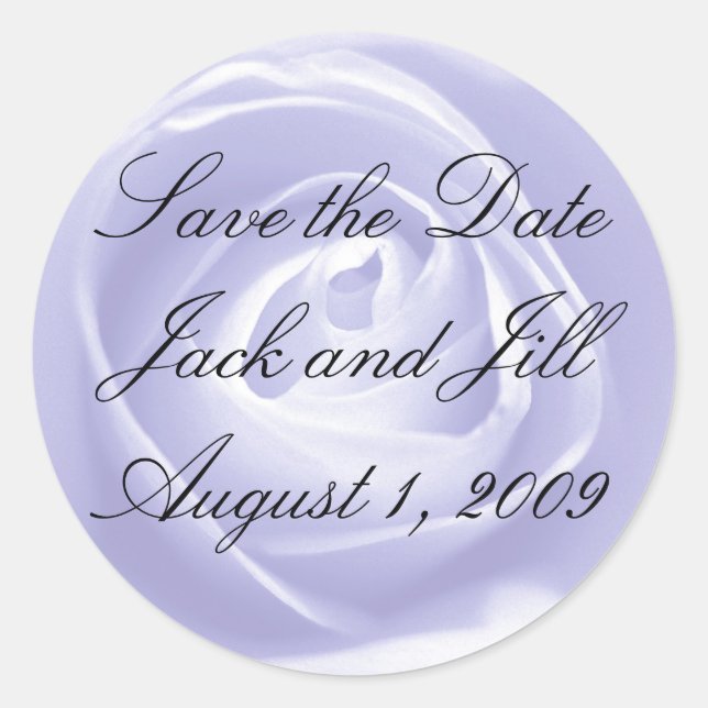 Lavendel-Rose, Save the Date Aufkleber (Vorderseite)