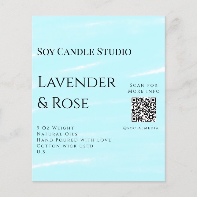 Lavendel Rose Soy Kerzen Business hinzufügen q r C (Vorderseite)