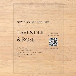 Lavendel Rose Soy Kerzen Business hinzufügen q r C Acryleinladungen