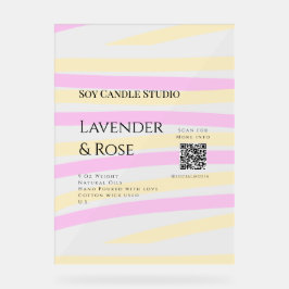 Lavendel Rose Soy Kerzen Business hinzufügen q r C Acrylschild