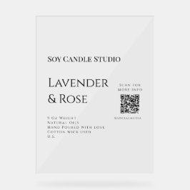 Lavendel Rose Soy Kerzen Business hinzufügen q r C Acrylschild