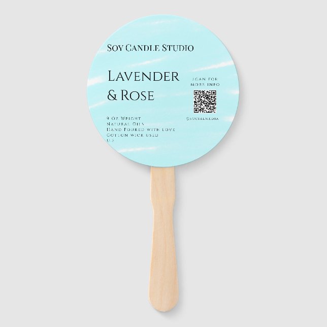 Lavendel Rose Soy Kerzen Business hinzufügen q r C Fächer (Vorderseite)