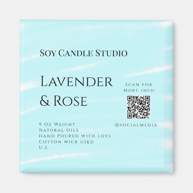 Lavendel Rose Soy Kerzen Business hinzufügen q r C Magnet (Vorne)