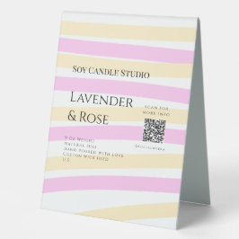 Lavendel Rose Soy Kerzen Business hinzufügen q r C Tischaufsteller
