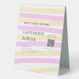Lavendel Rose Soy Kerzen Business hinzufügen q r C Tischaufsteller