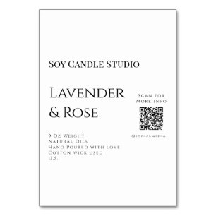 Lavendel Rose Soy Kerzen Business hinzufügen q r C Tischnummer