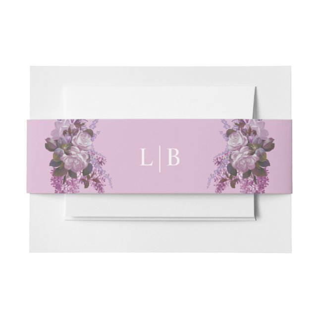 Lavendel, Rose und Lilacs, Hochzeit Einladungsbanderole (Vorderseite Beispiel)