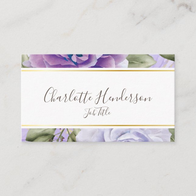 Lavendel-Rose-Visitenkarte Visitenkarte (Vorderseite)