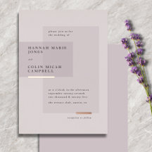 Lavendel Roségold Neutrale Minimalistische Hochzei