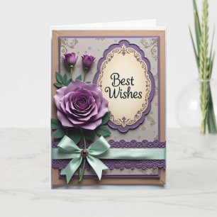 Lavendel-Rosen-Grußkarte zum Geburtstag Karte
